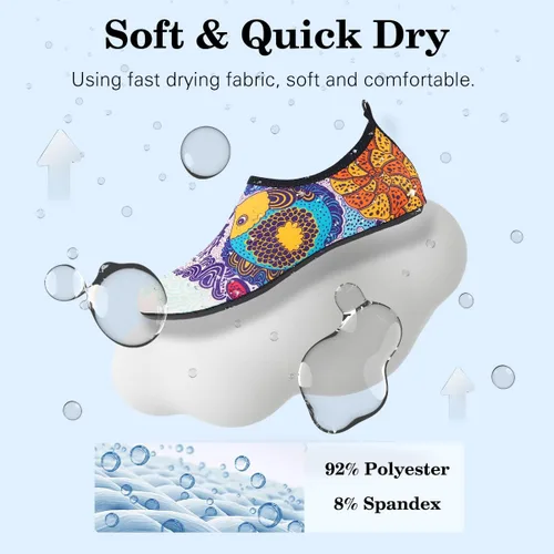 Vista 3 de Calcetines acuáticos, zapatos de agua para playa, calcetines de yoga descalzos de secado rápido para surf y natación para mujeres y hombres