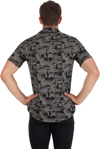 Vista 4 de DC Comics - Camisa de Batman con botones para adulto, estampado y ajuste elástico