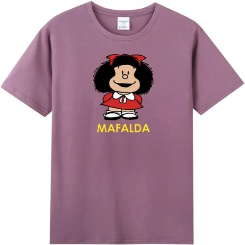 Vista 6 de Camiseta de manga corta Hello Mafalda para mujer adulta Negro