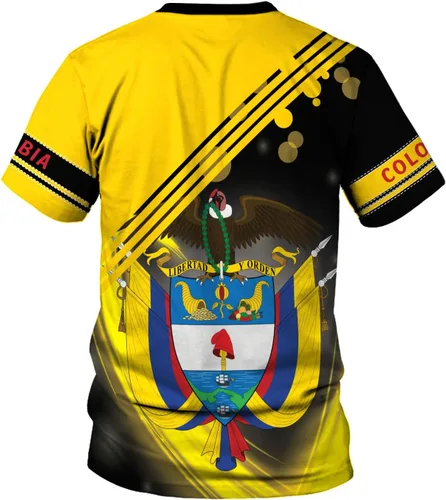 Vista 4 de Ligthuy - Camisa personalizada de Colombia 3D, camisas personalizadas con la bandera de Colombia para hombres y mujeres, camiseta del orgullo