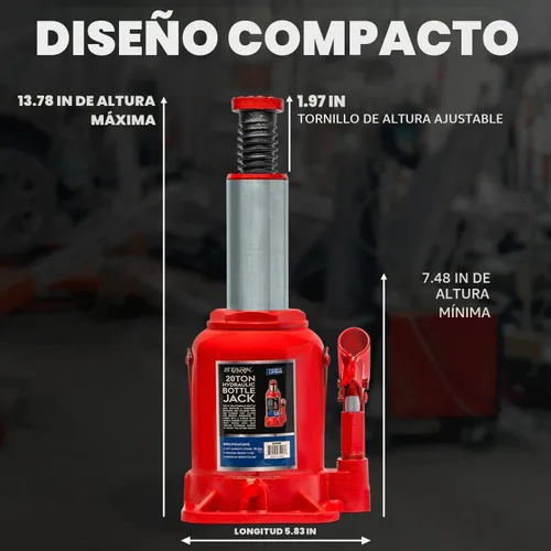 Vista 6 de Stark USA Gato hidráulico de botella de 20 toneladas, equipo de levantamiento de pesas de gran capacidad con mango automotriz (40,000 libras)