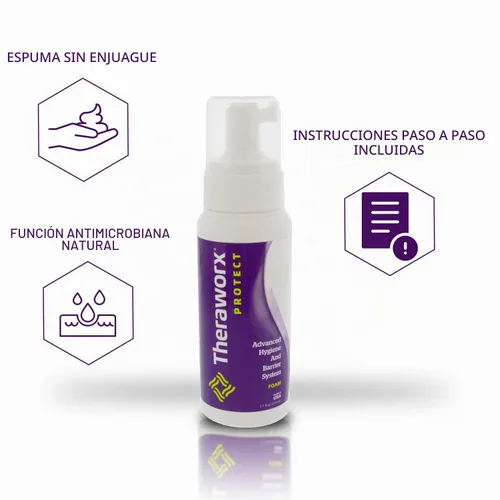 Vista 2 de THERAWORX PROTECT Espuma avanzada para sistema de higiene y barrera (3.4 onzas líquidas (paquete de 1))