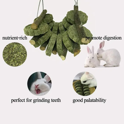 Vista 3 de Juguetes masticables de conejo para dientes, palitos de madera de fruta orgánica para conejos, conejos, chinchilla, conejillos de indias, hámsters