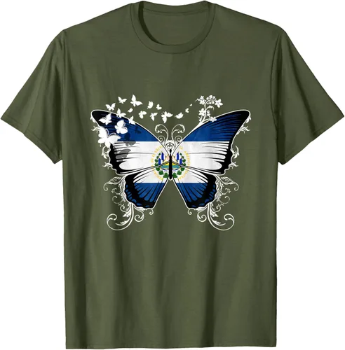 Vista 49 de Camiseta Salvadoreña Bandera El Salvador, Negro