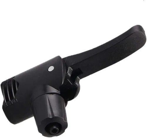 Vista 5 de Bomba de pista de bicicleta de doble cabezal - 2 piezas con conector de válvula de bicicleta y adaptador
