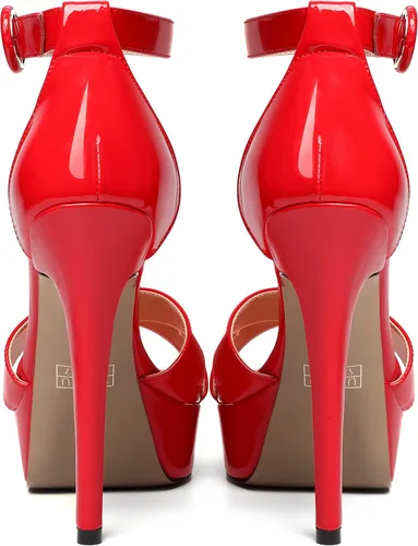 Vista 81 de MODENCOCO Sandalias de boda con correa de tobillo sexy para mujer, con plataforma y puntera abierta, tacón de aguja y tacón alto, zapatos de vestir