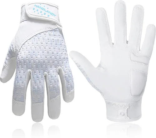 Vista 14 de HANDLANDY Guantes de bateo de béisbol para adultos y jóvenes, guantes de bateo de sóftbol con agarre transpirable para hombres, niños y niñas