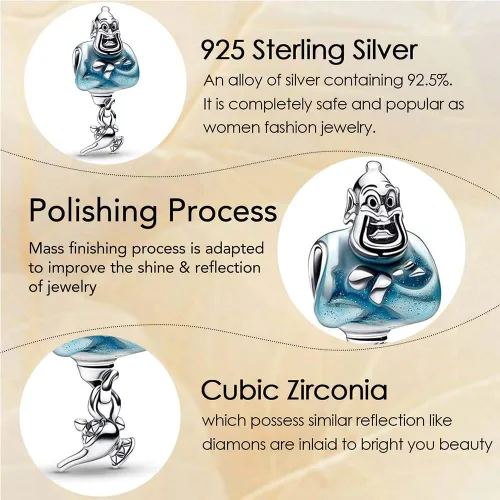 Vista 2 de polengju Dijes de piedra natal para pulsera europea de plata de ley 925, colgantes para pulseras europeas originales, regalos del día de la madre