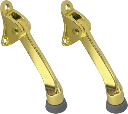 Vista 16 de QCAA Soporte de puerta de Kickdown resistente, 4", Zinc Die Cast, Cobre antiguo, Hecho en Taiwán