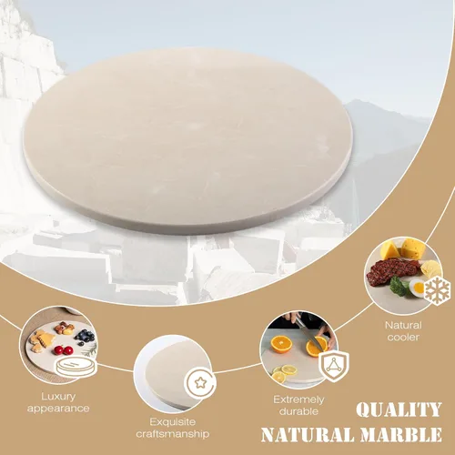 Vista 2 de Koville Tabla de cortar redonda de mármol de 11 pulgadas para encimera de cocina, tabla de mármol natural para pastelería, tabla de queso, tabla