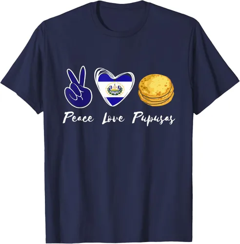 Vista 76 de Pupusas Lover Love Peace El Salvadaor Camiseta Comida Salvadoreña