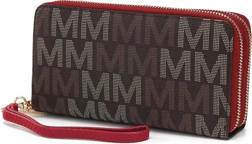 Vista 87 de MKF Collection Mia K - Cartera de pulsera para mujer, pequeña cartera de cuero vegano para tarjetas de crédito con cremallera y bolsillo