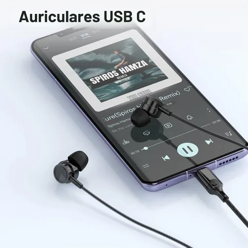 Vista 6 de Auriculares USB C para Samsung S25 S24 S23 Ultra FE S22 A16 A55 A54 Auriculares magnéticos intrauditivos tipo C con micrófono, control de volumen
