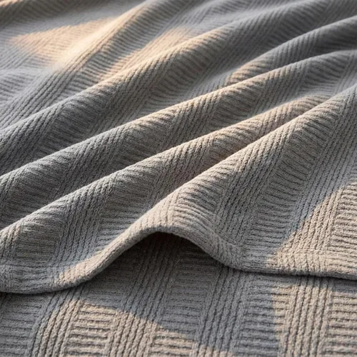 Vista 5 de Nautica - Manta tamaño Queen, ropa de cama tejida de algodón texturizado, ideal para cama o sofá, certificado Oeko-Tex (rayas grises)
