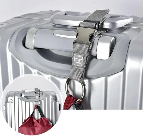 Vista 5 de Add-A-Bag - Correa de equipaje con agarre para chaqueta, correas de equipaje, cinturones de maleta, accesorios de viaje, deja tus manos libres