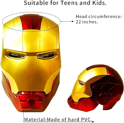 Vista 2 de Casco electrónico Iron-man MK43 para llevar con luz LED máscara de hierro para hombre modelo 11 réplica de Navidad Halloween regalo de cumpleaños