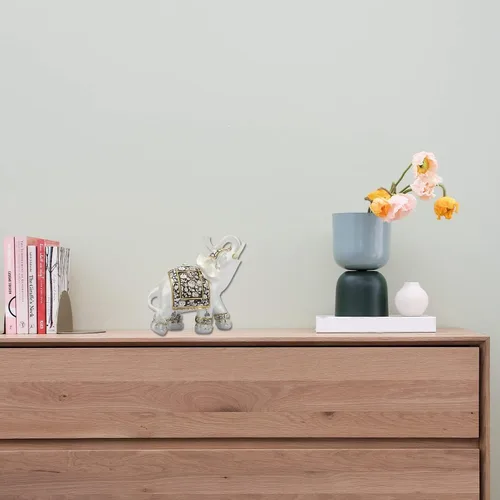 Vista 8 de Estatua de elefante, figura de la suerte de riqueza, mini estatua de elefante de la suerte, decoración del hogar, figuras de elefante de Feng Shui