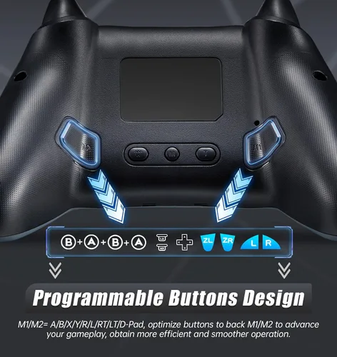 Vista 4 de Switch controller, Wireless Switch Pro Controller with No-Dead Zone for Switch Switch LiteSwitch OLED, 8 Colors LED Switch Gamepad with ALPS