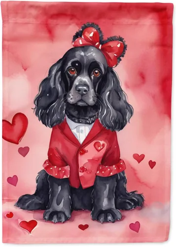 Vista 114 de Caroline's Treasures DAC5252GF Affenpinscher - Bandera de jardín con texto en inglés "My Valentine", bandera decorativa para patio exterior, patio