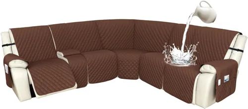 Vista 29 de Arfntevss Fundas de sofá modular reclinable, 100% impermeable, en forma de L, para sillón reclinable en forma de L, funda seccional lavable