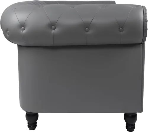 Vista 8 de Naomi Home Emery Chesterfield - Juego de sofá de dos plazas, color gris