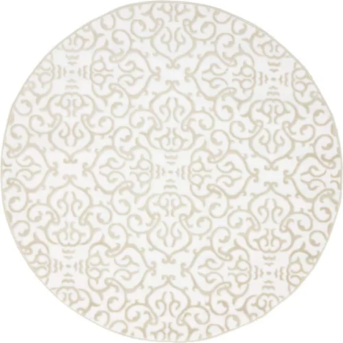 Vista 8 de Unique Loom Rushmore Collection - Alfombra Johnson (redonda, 6 pies 1 pulgada, blanco nieve/beige)