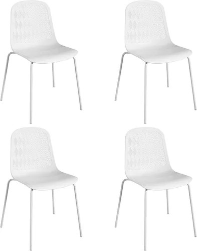 Vista 7 de Sillas modernas con patas de metal para sala, dormitorio, cocina, comedor, sala de espera, restaurantes, cafeterías, juego de 4