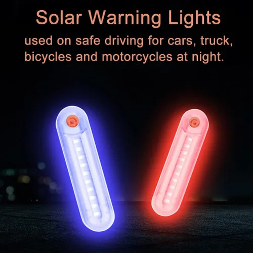 Vista 4 de Aolyty Luces de advertencia solares, luz LED intermitente solar impermeable, paquete de 2 luces estroboscópicas solares para camiones, vehículos