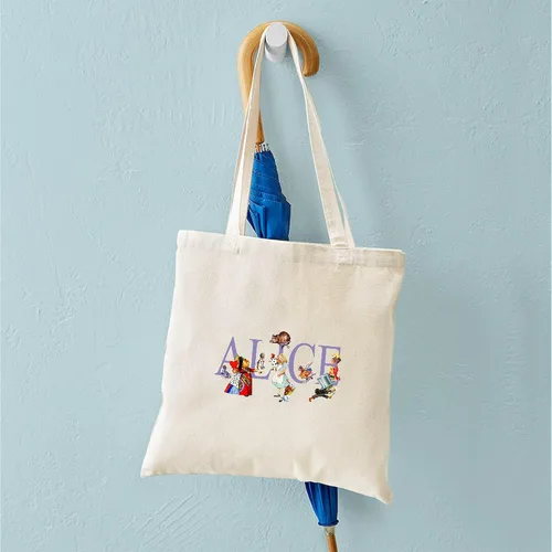 Vista 4 de CafePress ALICE & FRIENDS IN WONDERLAND - Bolsa reutilizable de lona color beige natural