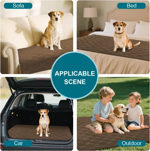 Vista 4 de Turquoize Funda para Sofá para Perros Lavable Antideslizante Fundas Protectoras para Sofá de 2-3 Cojines Apto para Mascotas Chenille Acolchado