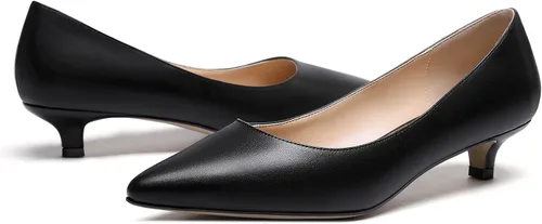Vista 6 de WAYDERNS Zapatos de tacón bajo con punta mate para mujer, 1.5 pulgadas