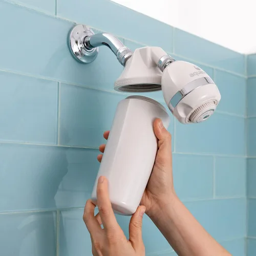 Vista 4 de Cartucho de reemplazo para sistema de filtro de agua para regadera Aquasana - Filtra más del 90% del cloro - Medios de filtración de carbón y KDF