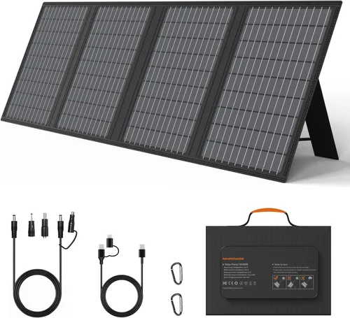 Vista 11 de Panel solar portátil de 220 W 40 V monocristalino plegable paneles solares cargador de energía de respaldo, IP67 impermeable duradero para estación