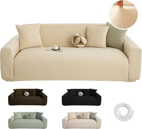 Vista 15 de Fundas elásticas para sofá de 2 cojines, aptas para mascotas, lavables, protectores de muebles con parte inferior elástica para gatos y perros