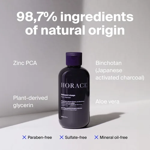 Vista 3 de HORACE Set de regalo con limpiador facial purificador, exfoliante facial suave e hidratante facial matificante, juego de cuidado de la piel