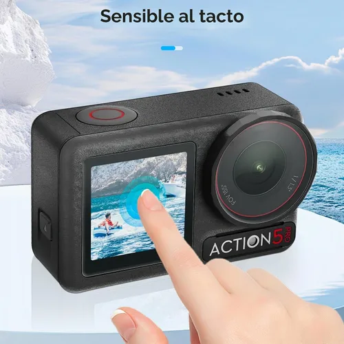 Vista 6 de AMAZEAR Action5 Pro - Protector de pantalla de lente para DJI Osmo Action 5 Pro (2 juegos), protector de vidrio templado, pantalla OLED, Ultra HD