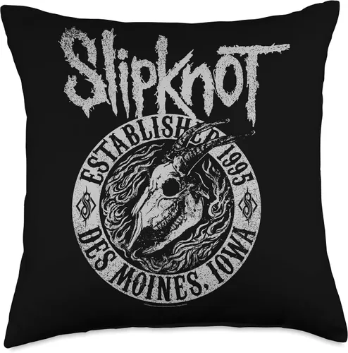 Vista 5 de Slipknot Almohada oficial de Goat Flames negra, 16.0 x 16.0 in, multicolor