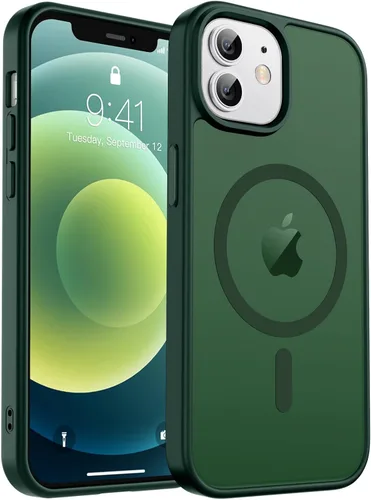 Vista 326 de zapica Funda magnética para iPhone Air, con protector de pantalla de vidrio templado, compatible con MagSafe, translúcida mate, a prueba de golpes
