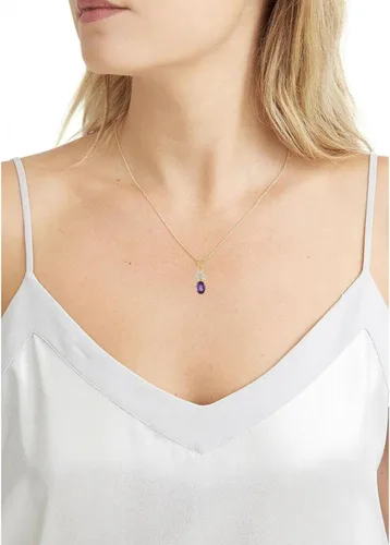 Vista 4 de Women's Necklace, Love Pendant with Birthstone Crystals, 18k Gold Plated, 18+2 inch Chain, Jewelry Gift for Wife, Mom, Sister - Birthday, Christmas