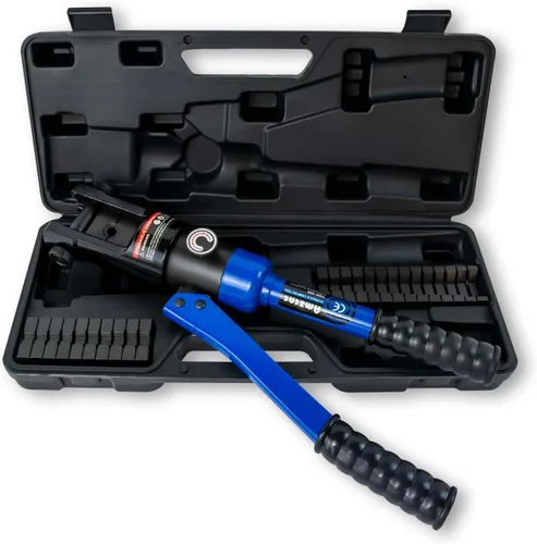 Vista 6 de AMZCNC herramienta de crimpado de terminales de cable de batería de alambre hidráulico azul de 16 toneladas con troqueles estándar de cable EE. UU.