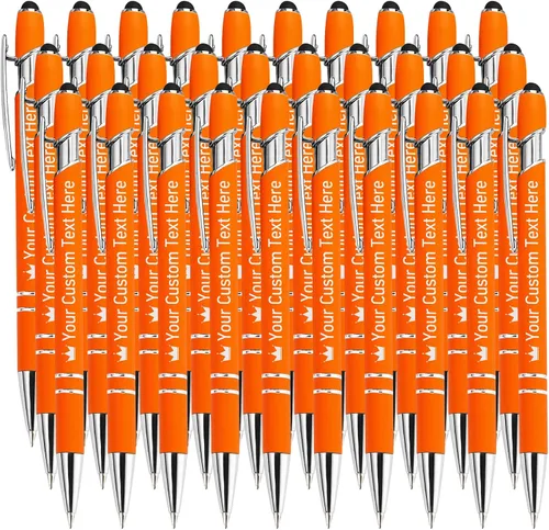 Vista 88 de STREADVE Bolígrafos personalizados personalizados con nombre grabado, logotipo, texto, bolígrafos de escritura suave, regalo personalizado para Negro
