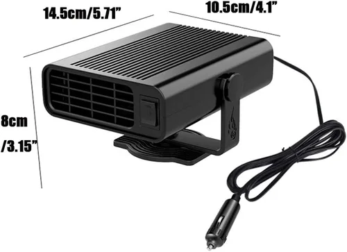 Vista 4 de CYDZSW Calentador de coche que se conecta al encendedor de cigarrillos 12 V 120 W, calentadores interiores portátiles 2 en 1 con calefacción