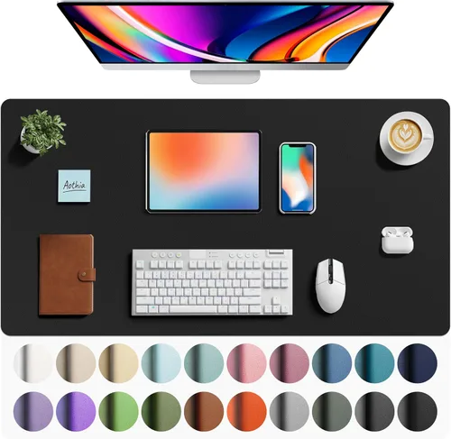 Vista 140 de Aothia - Protector de escritorio de cuero sintético grande, base antideslizante para mouse y superficie para escribir, impermeable, fácil de Agua