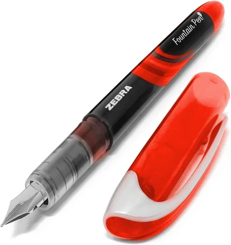 Vista 3 de Zebra Fuente - Pluma estilográfica desechable, una de cada tinta de colores, paquete de 7