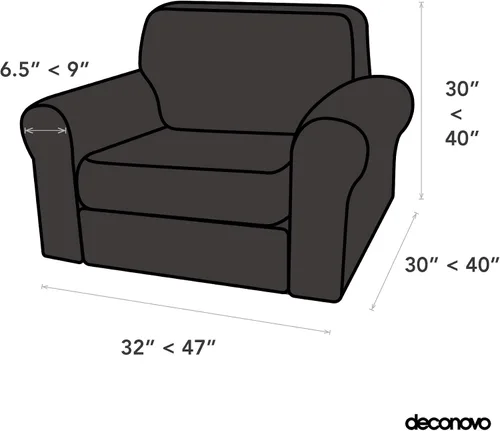 Vista 3 de Deconovo Funda protectora de elastano ajustable antideslizante para sillón de alta elasticidad, antiarrugas, con estampado sólido, silla, color negro