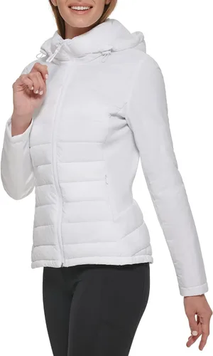 Vista 2 de Calvin Klein Paneles laterales ligeros de buceo para mujer con capucha y bolsillos con cremallera