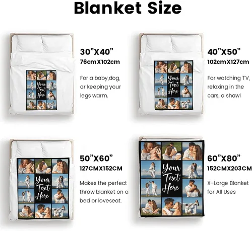 Vista 7 de Manta personalizada con foto, manta personalizada con imagen, regalos personalizados para pareja, mamá, papá, novia, novio, amigo, cumpleaños