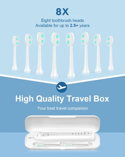Vista 6 de Operan - Cepillo de dientes eléctrico recargable sónico para adultos y niños, con 5 modos, temporizador inteligente de 2 minutos, resistente al agua