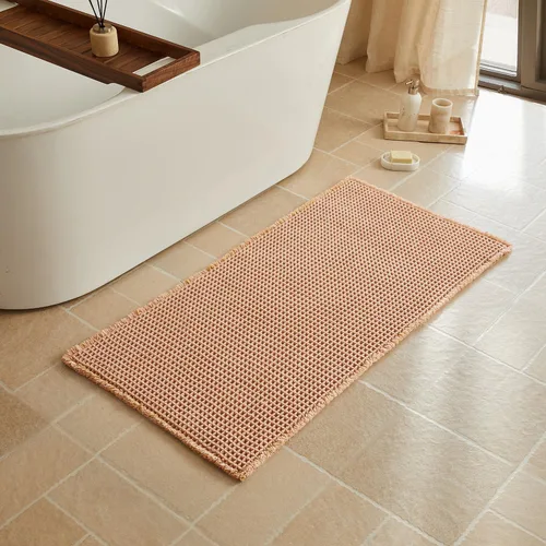 Vista 18 de Triohero Tapete de baño con diseño de gofre, tapete de baño pequeño y bohemio, antideslizante, lavable, ultra suave, súper absorbente, de secado
