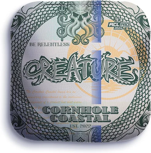 Vista 4 de Juego de 4 bolsas de maíz profesionales reguladoras para juegos de lanzamiento de cornhole, para todos los niveles de habilidad (criatura)